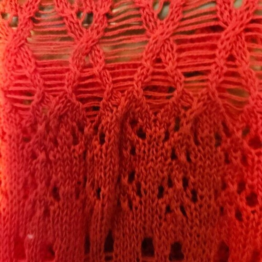Arizona Jean Pink Crochet Fringe Tank Top XXL Boho Open Knit Sleeveless Shirt - Picture 6 of 8